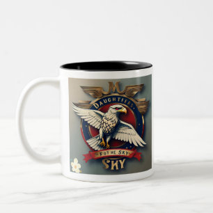Caneca De Café Em Dois Tons "Mulheres Líderes da Aviação"