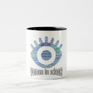 Caneca De Café Em Dois Tons Mulheres Na Ciência Meninas Olham Design