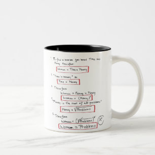 Caneca De Café Em Dois Tons Mulheres provadas = problemas da solução