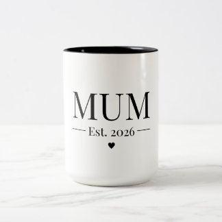 Caneca De Café Em Dois Tons Mum Established 2026