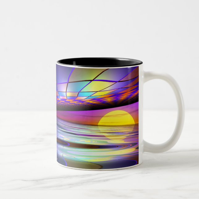 Caneca De Café Em Dois Tons Mundo Alien Aberto ao Sol (Direita)