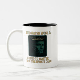 Caneca De Café Em Dois Tons Mundo Automatizado – Erro de Atualização Glitchcor