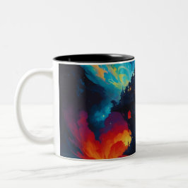 Caneca De Café Em Dois Tons Mundo Colorido