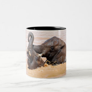 Caneca De Café Em Dois Tons Mundo da água dos elefantes