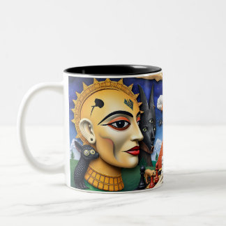 Caneca De Café Em Dois Tons Mundo Surreal de Ulysses