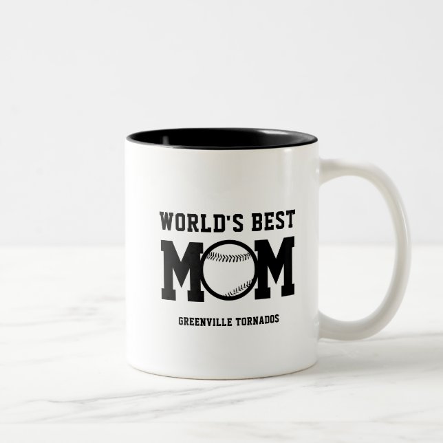 Caneca De Café Em Dois Tons Mundos Personalizados Melhor Mãe Equipe de Basebal (Direita)