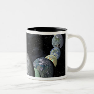 Caneca De Café Em Dois Tons Mundos rochosos, terrestres