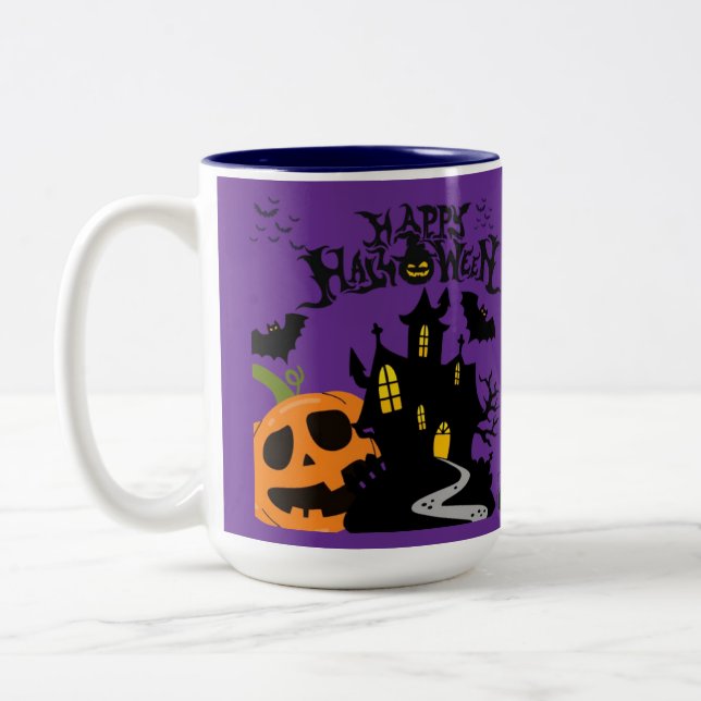 Caneca De Café Em Dois Tons Murmurios do cemitério roxo (Esquerda)