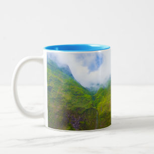 Caneca De Café Em Dois Tons Muro de Lágrimas, Monte Waialeale, Kauai, Havaí