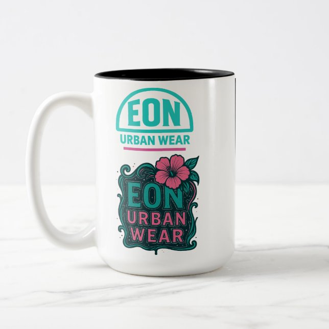 CANECA DE CAFÉ EM DOIS TONS MUSA FLORAL (Esquerda)