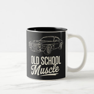 Caneca De Café Em Dois Tons Músculo Escolar Antigo