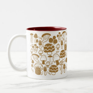 Caneca De Café Em Dois Tons Mushroom Brown White Mug