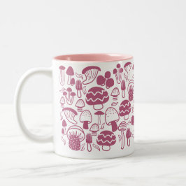 Caneca De Café Em Dois Tons Mushroom Cherry White Mug