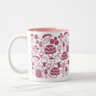 Caneca De Café Em Dois Tons Mushroom Cherry White Mug