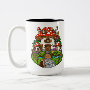Caneca De Café Em Dois Tons Mushroom House