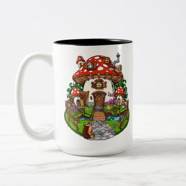 Caneca De Café Em Dois Tons Mushroom House (Esquerda)