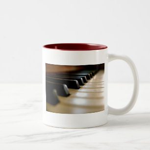Caneca De Café Em Dois Tons Música de teclado na moda