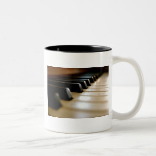 Caneca De Café Em Dois Tons Música de teclado na moda