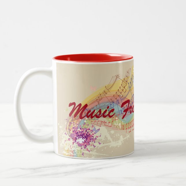Caneca De Café Em Dois Tons Música Do Coração Mug (Esquerda)