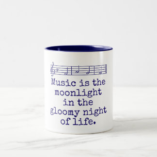 Caneca De Café Em Dois Tons Música É A Lua - Citação Musical