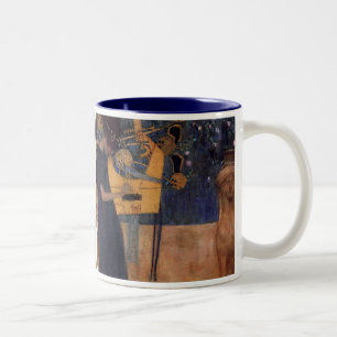 Caneca De Café Em Dois Tons Música - Gustavo Klimt