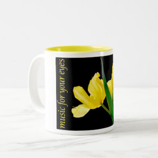 Caneca De Café Em Dois Tons música para os seus olhos - flores