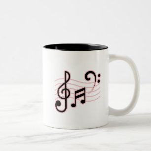 Caneca De Café Em Dois Tons Musical Note Mug