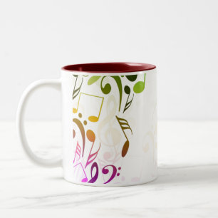 Caneca De Café Em Dois Tons Musical Notes Mug