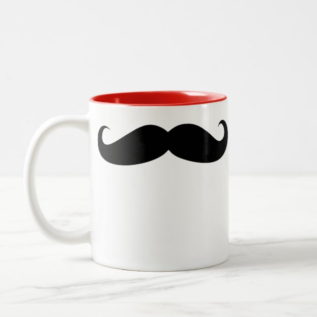 Caneca De Café Em Dois Tons Mustache Casado de Café Mug (Esquerda)