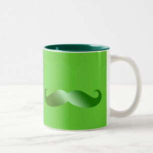 Caneca De Café Em Dois Tons Mustache Irlandês Verde