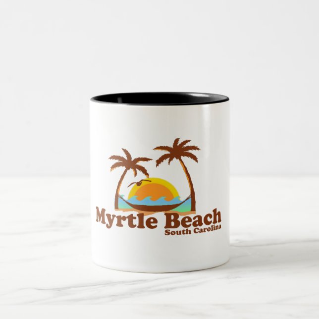 Caneca De Café Em Dois Tons Myrtle Beach. (Centro)