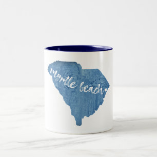 Caneca De Café Em Dois Tons Myrtle Beach South Carolina Wood Grain