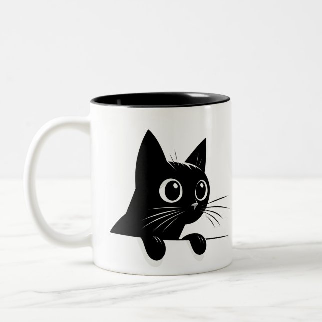 Caneca De Café Em Dois Tons Mystic Feline Gaze (Esquerda)