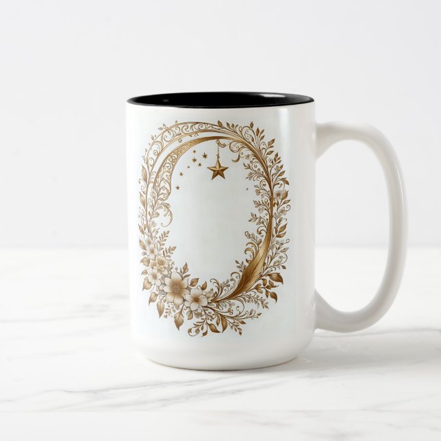 Caneca De Café Em Dois Tons Mystic Moon Floral Mug (Direita)