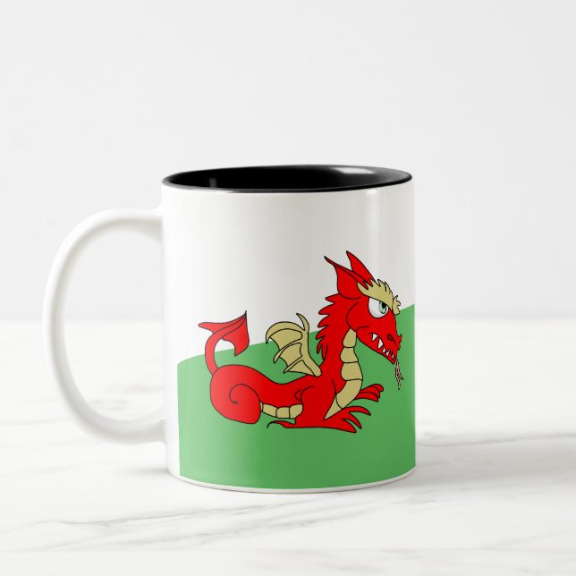 Caneca De Café Em Dois Tons Mythic Red Wyvern (Esquerda)