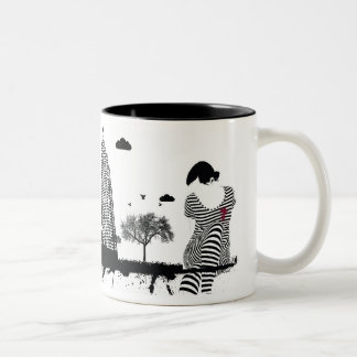 Caneca De Café Em Dois Tons Na cidade