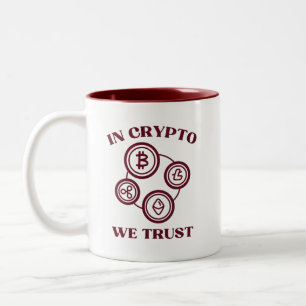 Caneca De Café Em Dois Tons Na Crypto, Confiamos Em Mug