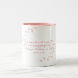 Caneca De Café Em Dois Tons Na Escritura Cristã das Asas das Águias-de-café