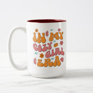 Caneca De Café Em Dois Tons Na Minha Era Da Garota Cozy Estilo Da Groovy Retro