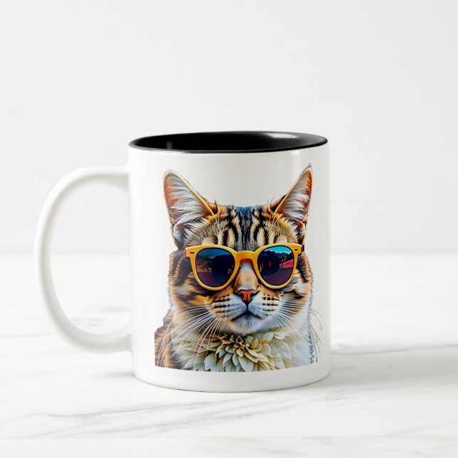 Caneca De Café Em Dois Tons Na moda Cat Mug (Esquerda)