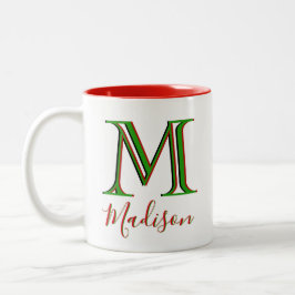 Caneca De Café Em Dois Tons Na moda de Natal Nome Personalizado 3D Monograma