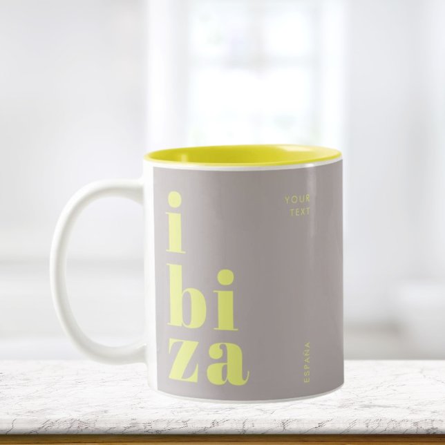 Caneca De Café Em Dois Tons Na moda Ibiza Espanha (Criador carregado)