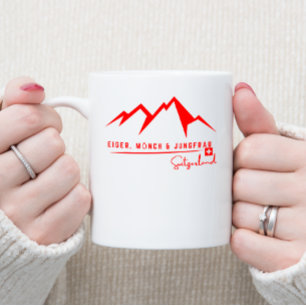 Caneca De Café Em Dois Tons Na moda minimalista   Famosos Alpes suíços Skyline