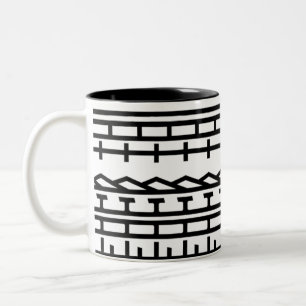 Caneca De Café Em Dois Tons Na moda Patternamente - Geométrico Contemporâneo