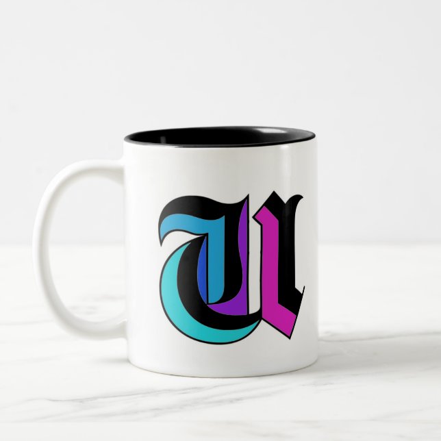 Caneca De Café Em Dois Tons Na moda Personalizada e colorida tendência moderna (Esquerda)