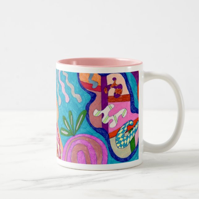 Caneca De Café Em Dois Tons Nabo, Abstrato (Direita)