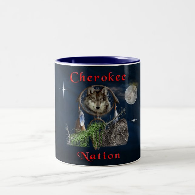 Caneca De Café Em Dois Tons Nação Cherokee (Centro)
