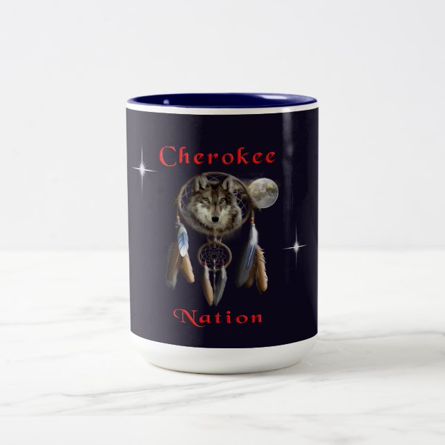 Caneca De Café Em Dois Tons Nação Cherokee (Centro)
