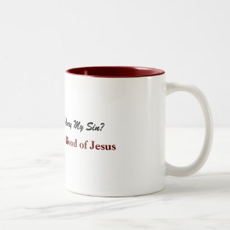 Caneca De Café Em Dois Tons Nada mas o sangue de Jesus