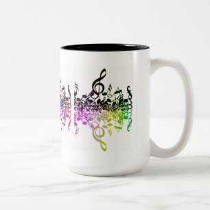Caneca De Café Em Dois Tons Nada, Mas O Tremendo Rainbow Music Nota Mug